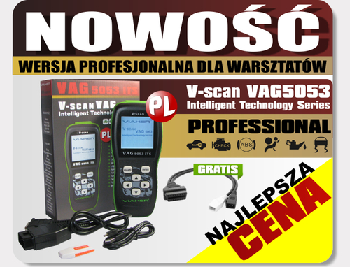 Skaner Vscan VAG5053 ITS NOWOŚĆ + Adapter OBD1 8