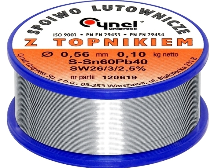 Cyna z topnikiem 0,56mm/100g CYNEL 1