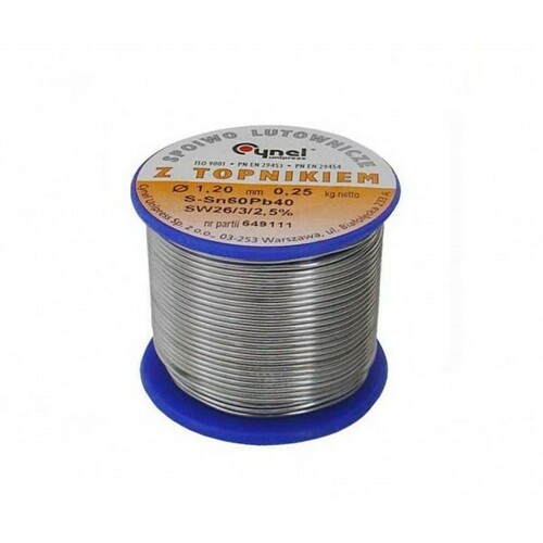 Cyna z topnikiem 1,20mm/250g Cynel