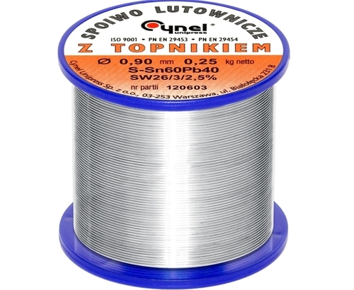 Cyna z topnikiem 0,90mm/250g Cynel