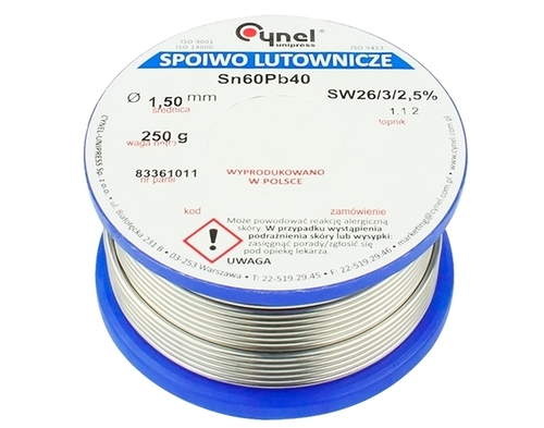 Cyna z topnikiem 1,5mm/250g 